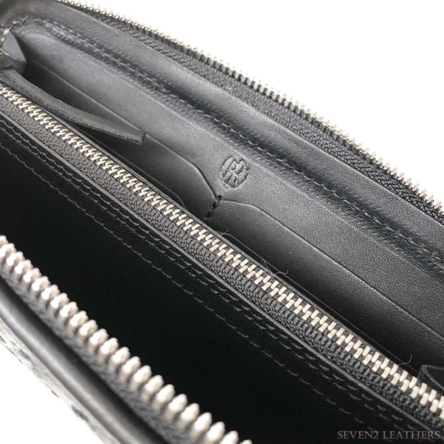 パイロットリバー　レッドムーン　黒いレザー編み込み長財布 REDMOON（レッドムーン） パイロットリバー PAILOT RIVER 長財布