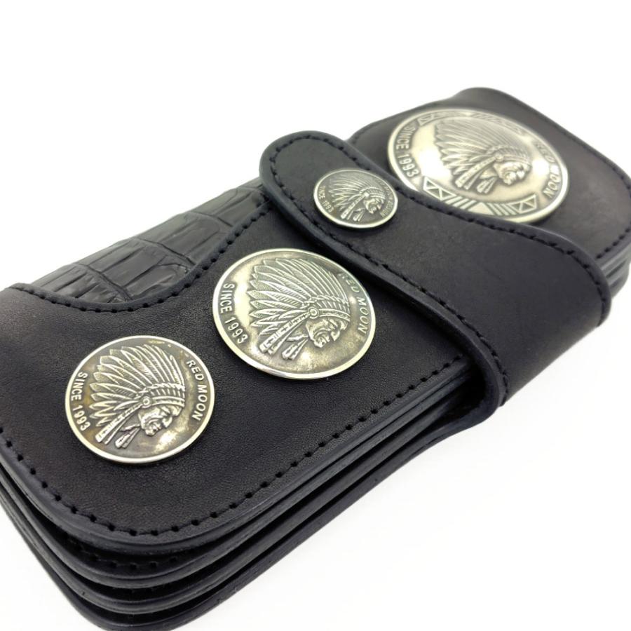 REDMOON レッドムーン 長財布 クロコダイル ロングウォレット ワニ革 コンチョマスター ライダース メンズ 革財布 RM-CM-MSH-CDの画像