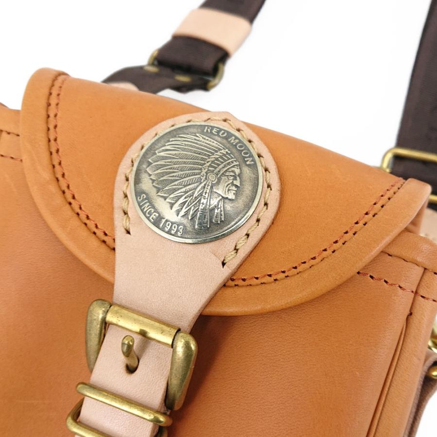 REDMOON レッドムーン ショルダーポーチ ショルダーバッグ スマホポーチ 38mm コンチョ 牛革 オイルレザー ミリタリー メンズ RM-MTSB-MA38の画像