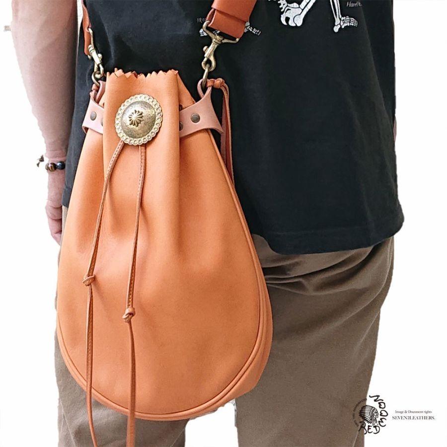 REDMOON レッドムーン ショルダーバッグ 巾着 グローブレザー 本