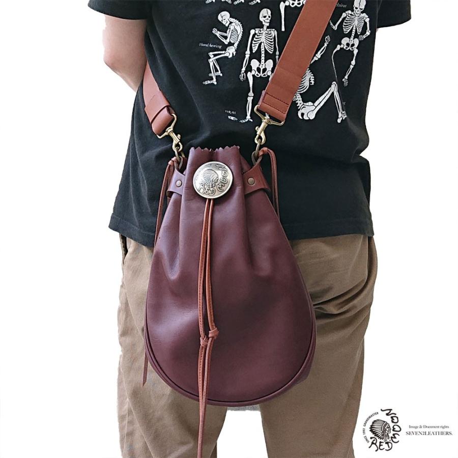 REDMOON レッドムーン ショルダーバッグ 巾着 グローブレザー 本