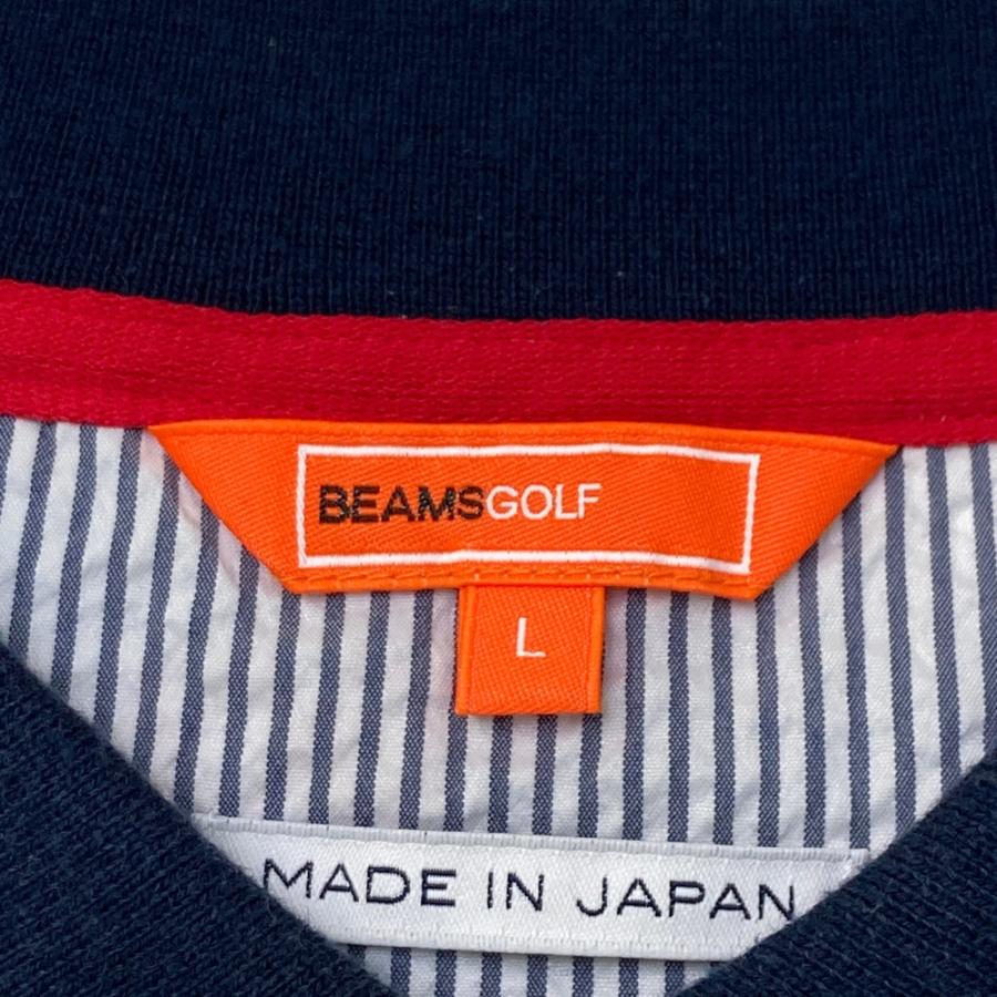 BEAMS GOLF ビームスゴルフ シアサッカー 半袖ワンピース ネイビー系 L