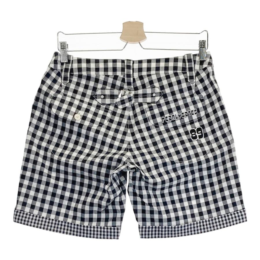 美品PEARLY GATES パーリーゲイツ　ショートパンツ 00 ニコちゃん 超美品】パーリーゲイツ ショートパンツ グレー×白 細目チェック 30