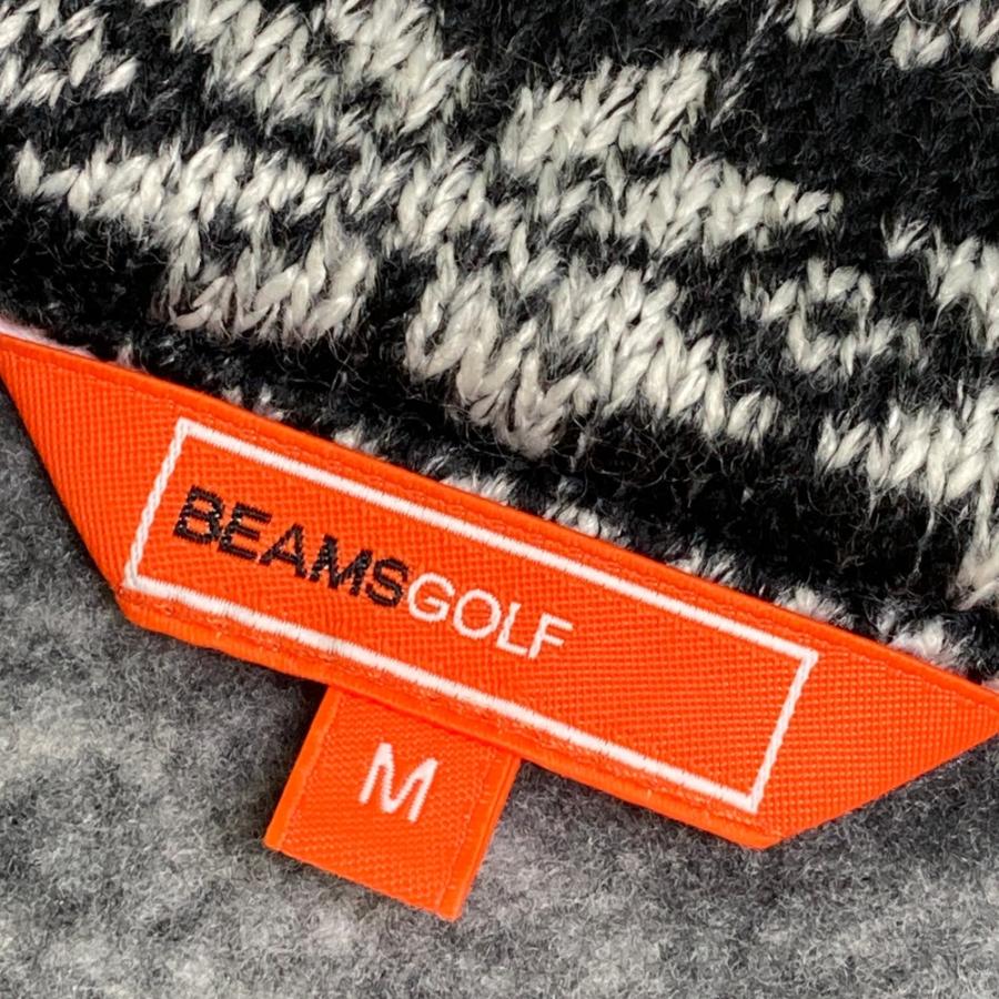 BEAMS GOLF ビームスゴルフ 裏フリースベスト ノルディック柄 ブラック 