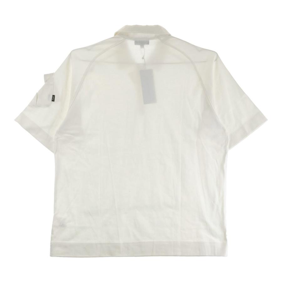 極美品 ヒールクリーク ハーフジップ半袖ポロシャツ スタッズロゴ 52 リンガー Heal Creek（ヒールクリーク） ハーフジップ 半袖ポロシャツ ホワイト