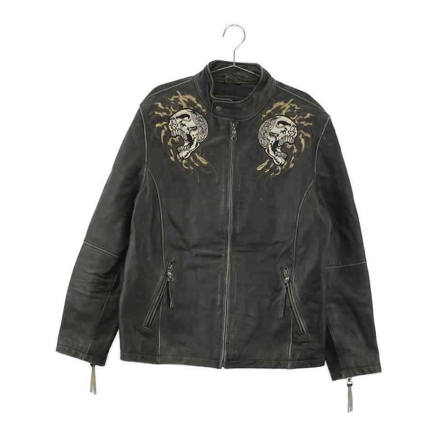 Affliction レザージャケット ライダース　スカル Affliction レザージャケット ライダース スカル