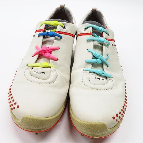 【美品】Ecco biom ゴルフシューズ ホワイト【サイズ40】 ecco エコー biom ゴルフシューズ ホワイト系 40 ゴルフウェア