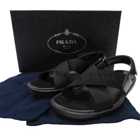 PRADA クロスストラップサンダルブラック