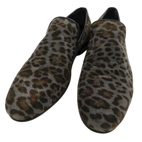 JIMMY CHOO ジミーチュウ スリッポン レオパード柄 グレー系 42 