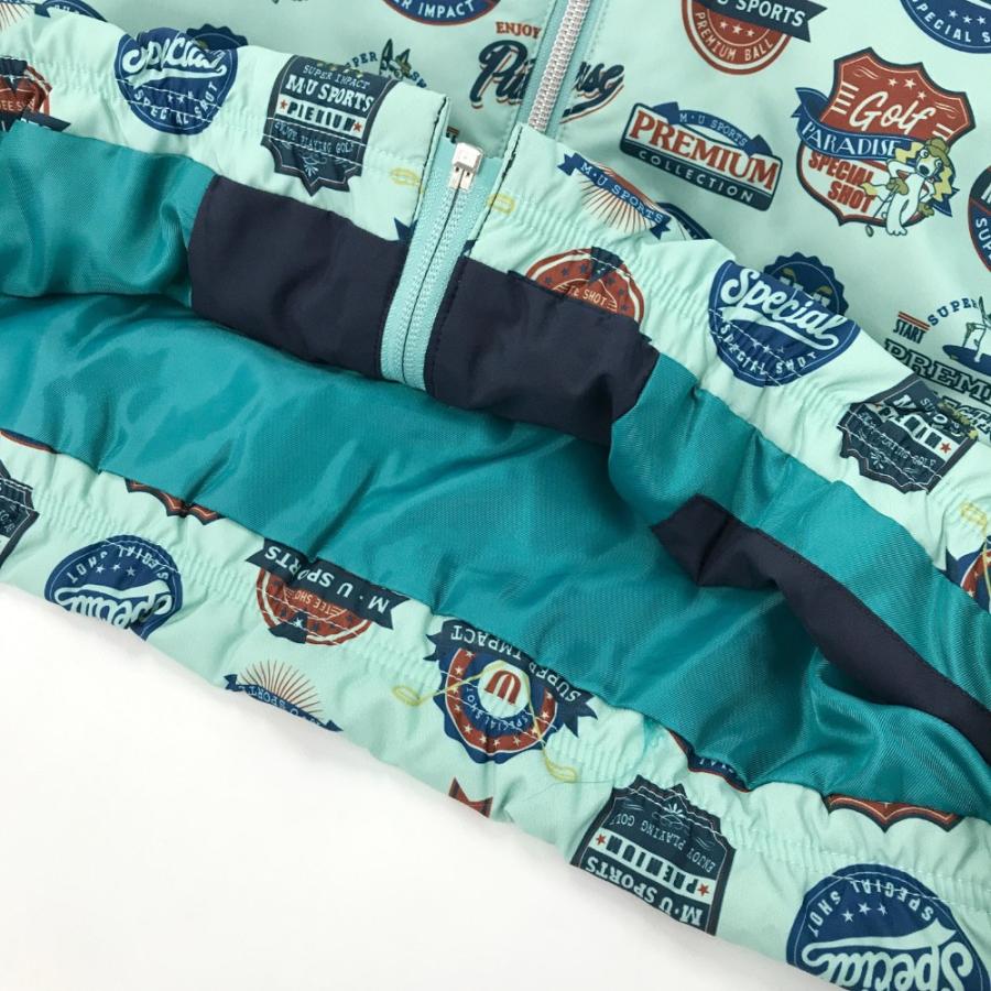 【新品】M.U SPORTS エムユースポーツ  ジップアップ中綿ベスト 総柄 グリーン系 50 ゴルフウェア メンズ_3