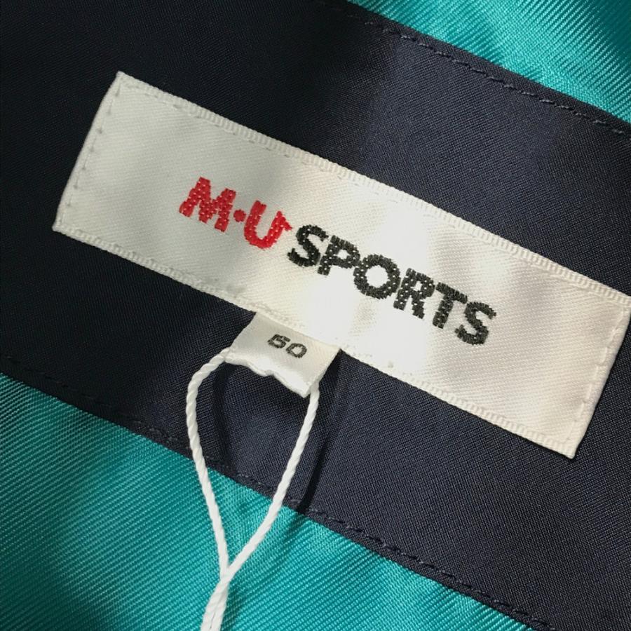 【新品】M.U SPORTS エムユースポーツ  ジップアップ中綿ベスト 総柄 グリーン系 50 ゴルフウェア メンズ_4