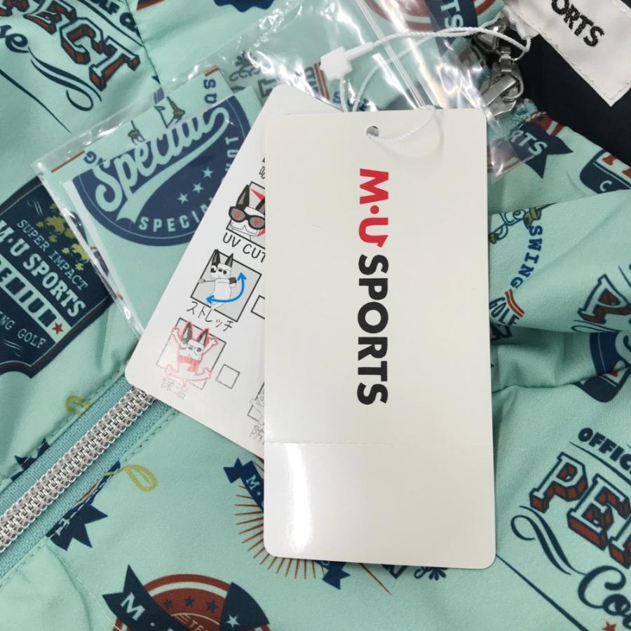 【新品】M.U SPORTS エムユースポーツ  ジップアップ中綿ベスト 総柄 グリーン系 50 ゴルフウェア メンズ_6