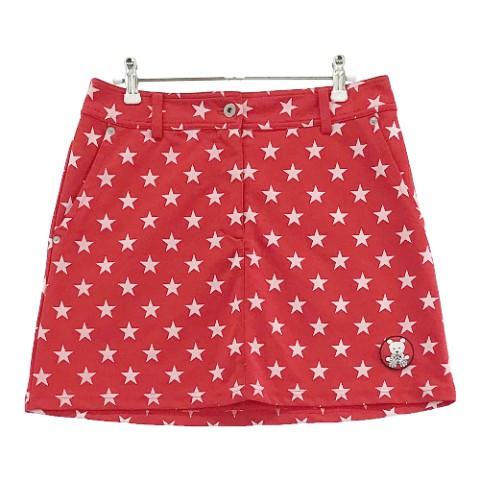 CALLAWAY キャロウェイ スカート ベア 星 総柄 レッド系 L ゴルフ