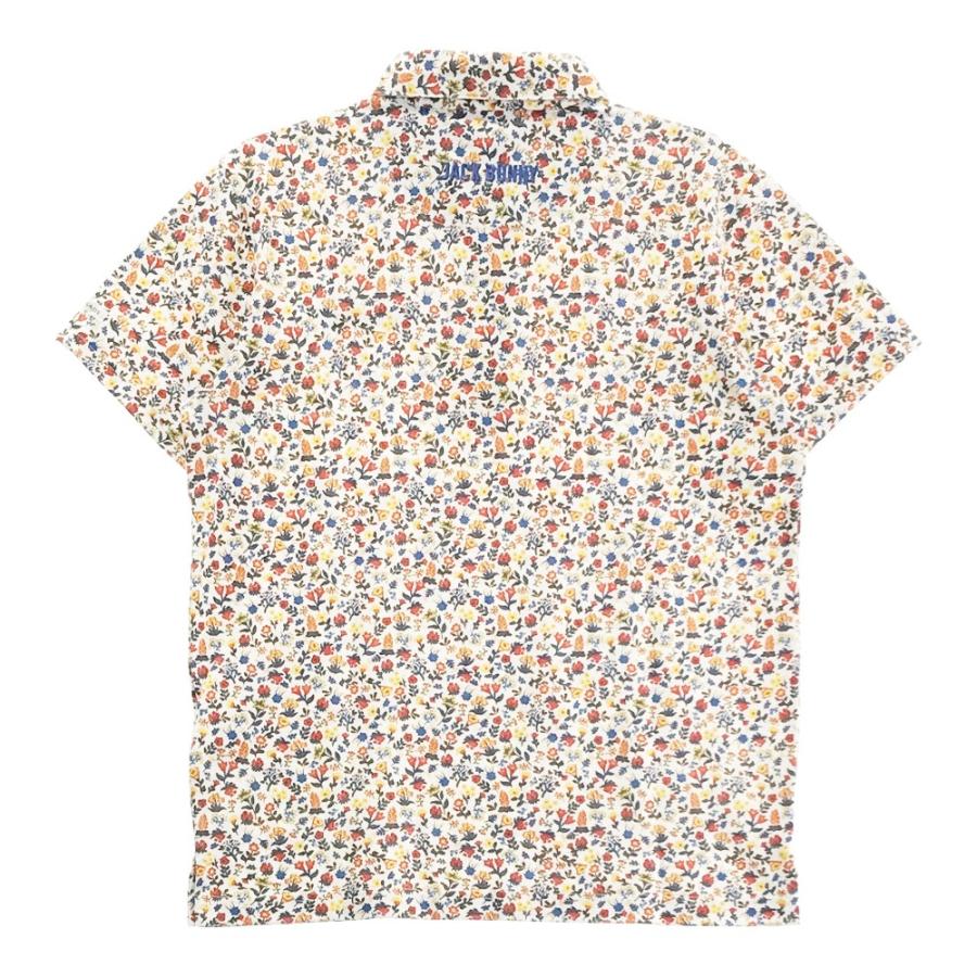 新品☆タグ付　Jack Bunny!!　メンズ　花柄　半袖ポロシャツ　５号　L Jack Bunny!!（ジャックバニー） JACK BUNNY 半袖ポロシャツ ボタン