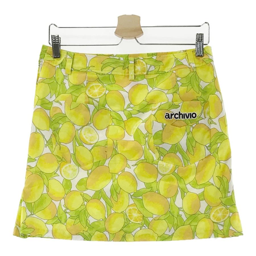 archivo ゴルフスカート イエロー 40 archivio ARCHIVIO アルチビオ メッシュ スカート レモン柄