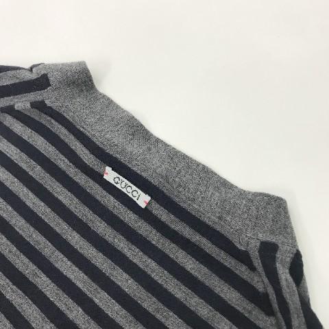 GUCCI グッチ 430068 カーディガン ボーダー グレー系 L メンズ GUCCI グッチ 430068 カーディガン ボーダー グレー系 L メンズ