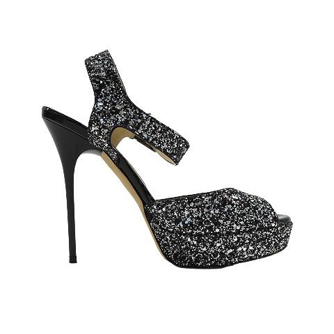 JIMMY CHOO ジミーチュウ オープントゥ ハイヒール スパンコール 