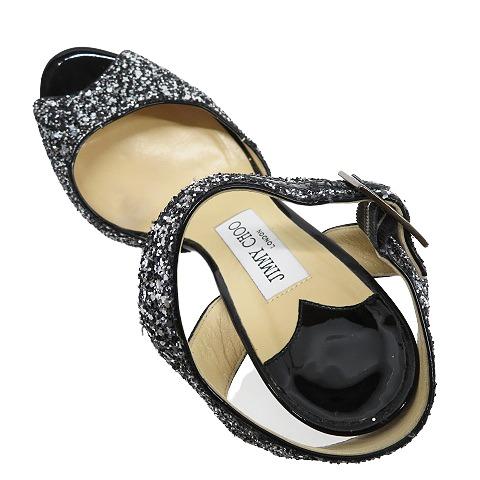 JIMMY CHOO ジミーチュウ オープントゥ ハイヒール スパンコール 