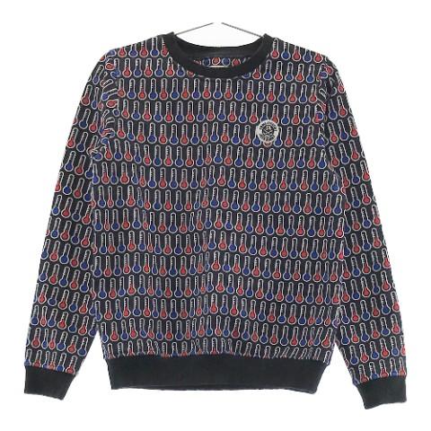 JACK BUNNY ジャックバニー 裏起毛トレーナー 総柄 ネイビー系 1