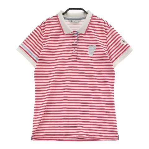 AND PER SE アンパスィ 半袖ポロシャツ ボーダー柄 ピンク系 L ゴルフ