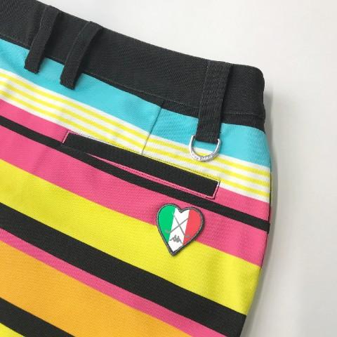 Kappa GOLF KAPPA カッパゴルフ スカート ボーダー柄 イエロー系 Kappa GOLF KAPPA カッパゴルフ スカート ボーダー柄 イエロー系