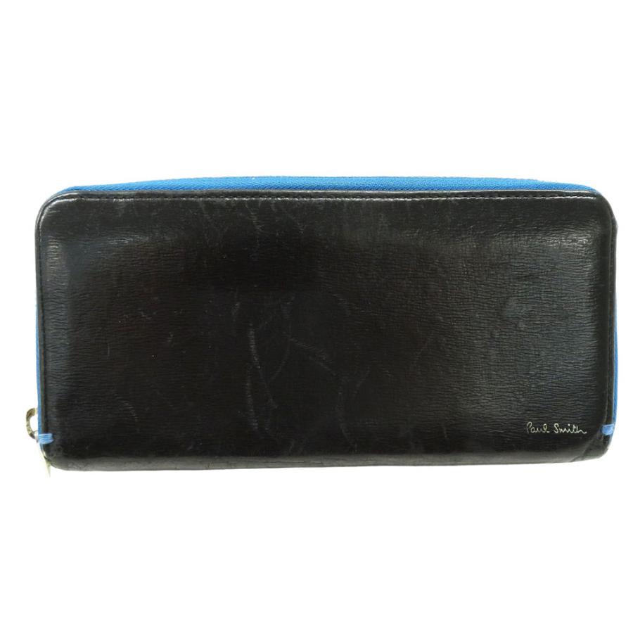 PAUL SMITH ポールスミス ラウンドファスナー 長財布 ブラック系  