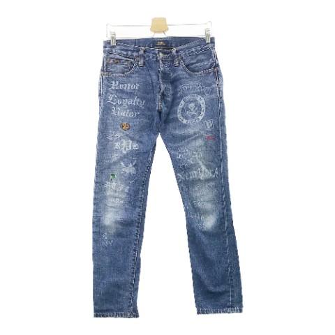 POLO RALPH LAUREN ポロ ラルフローレン デニムパンツ ペイント ブルー