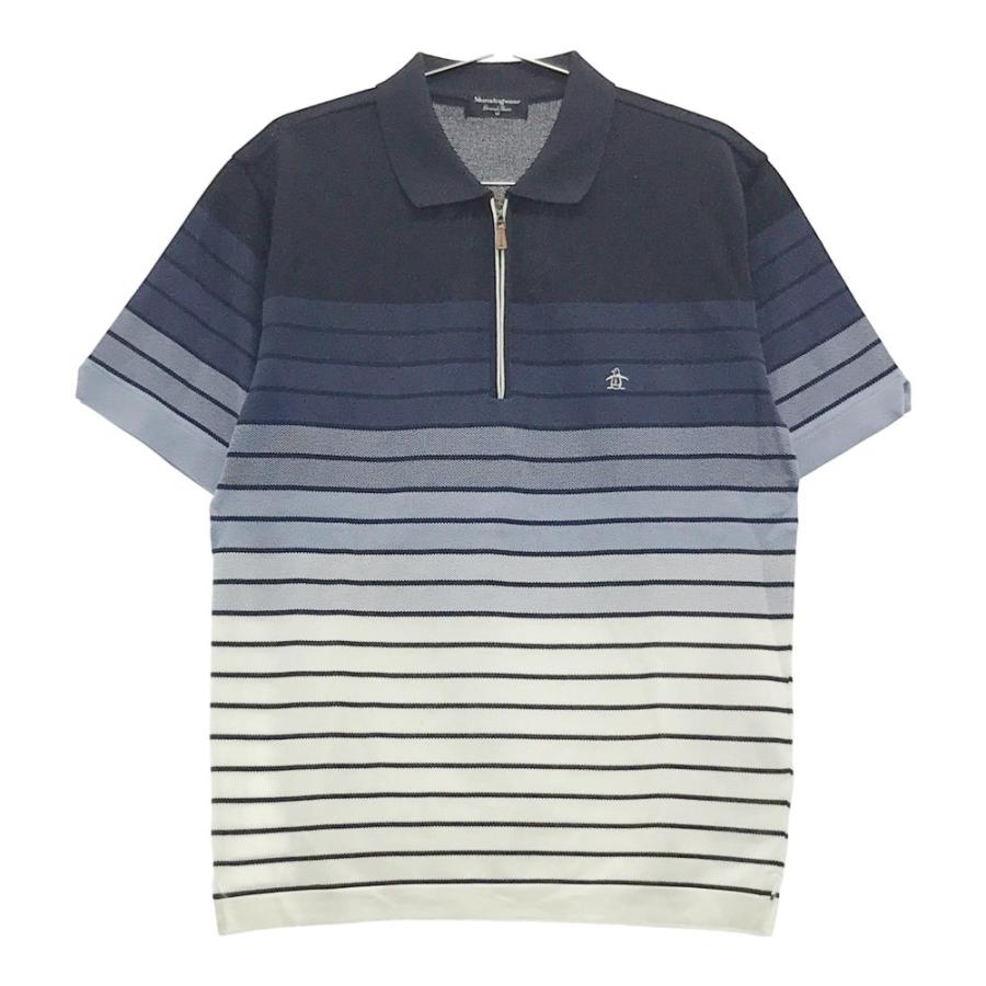 MUNSINGWEAR マンシングウェア ハーフジップ 半袖ポロシャツ グラデーション ボーダー 総柄 ネイビー系 M ゴルフウェア メンズ :1-240001889011:ブランド古着ストスト 通販 MUNSINGWEAR マンシングウェア ハーフジップ 長袖Tシャツ ボーダー柄 ネイビー系 M ゴルフウェア レディース