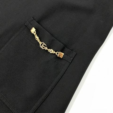 GUCCI グッチ 661672 半袖ワンピース ダブルG チェーン ブラック GUCCI グッチ 661672 半袖ワンピース ダブルG チェーン ブラック