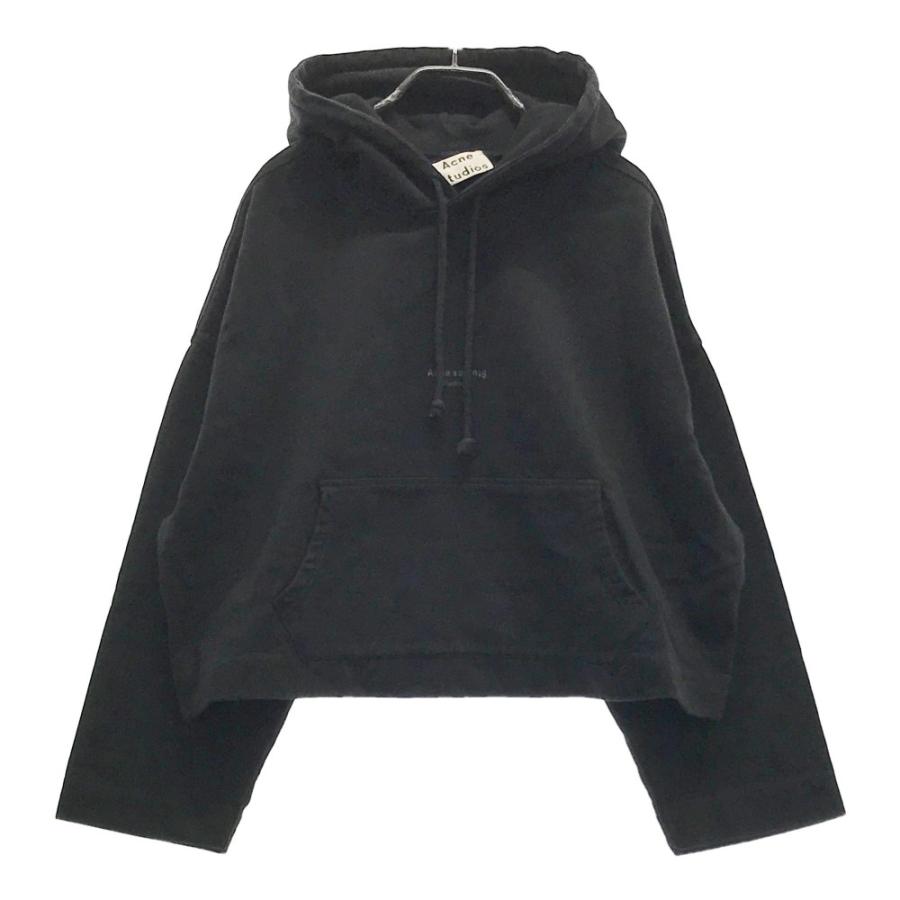 ACNE studios アクネストゥディオズ ショート丈ロゴパーカー ブラック