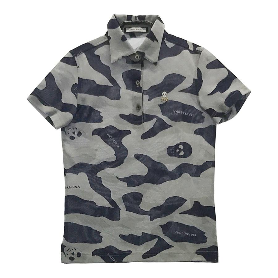 MARK&LONA マークアンドロナ 半袖ポロシャツ ラメ スカル 迷彩