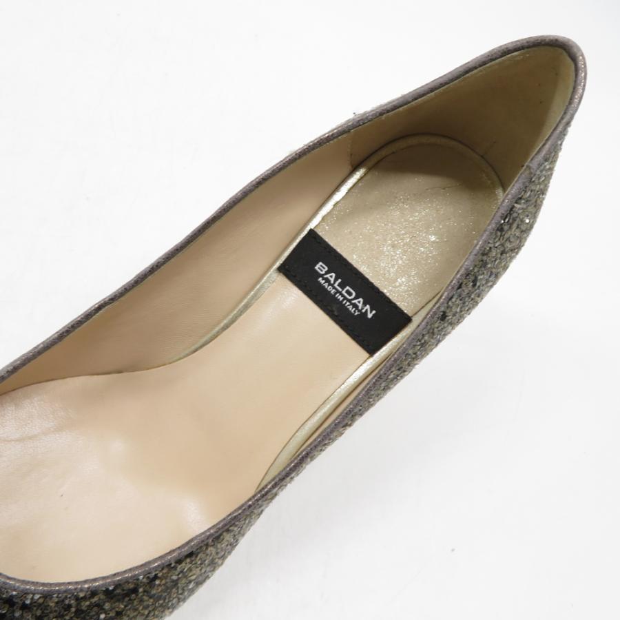 BALDAN バルダン ヒールパンプス ラメ イエロー系 37 1/2 レディース 