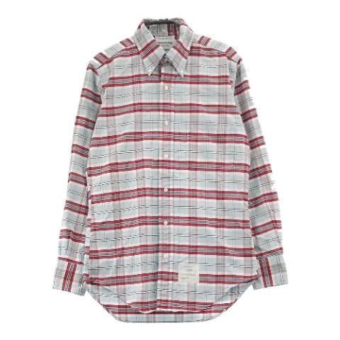 THOM BROWNE トム ブラウン 長袖シャツ チェック柄 ブルー系 0 THOM BROWNE トム ブラウン 長袖シャツ チェック柄 ブルー系 0