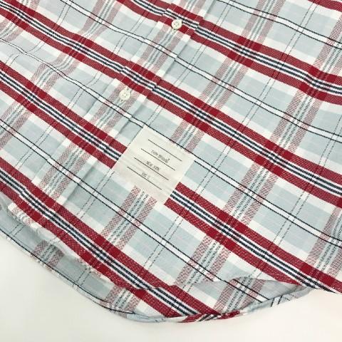THOM BROWNE トム ブラウン 長袖シャツ チェック柄 ブルー系 0 THOM BROWNE トム ブラウン 長袖シャツ チェック柄 ブルー系 0