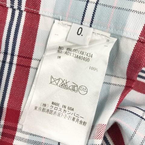 THOM BROWNE トム ブラウン 長袖シャツ チェック柄 ブルー系 0 THOM BROWNE トム ブラウン 長袖シャツ チェック柄 ブルー系 0