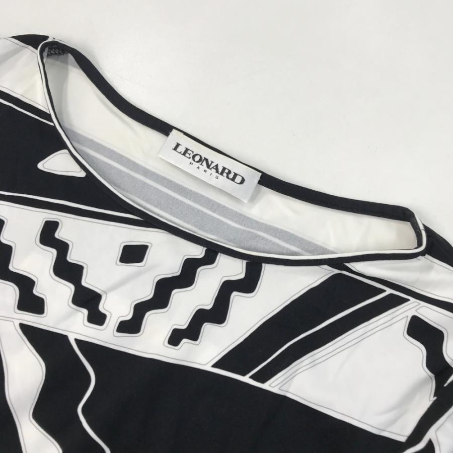 LEONARD レオナール シルクワンピース ブラック系 38 レディース