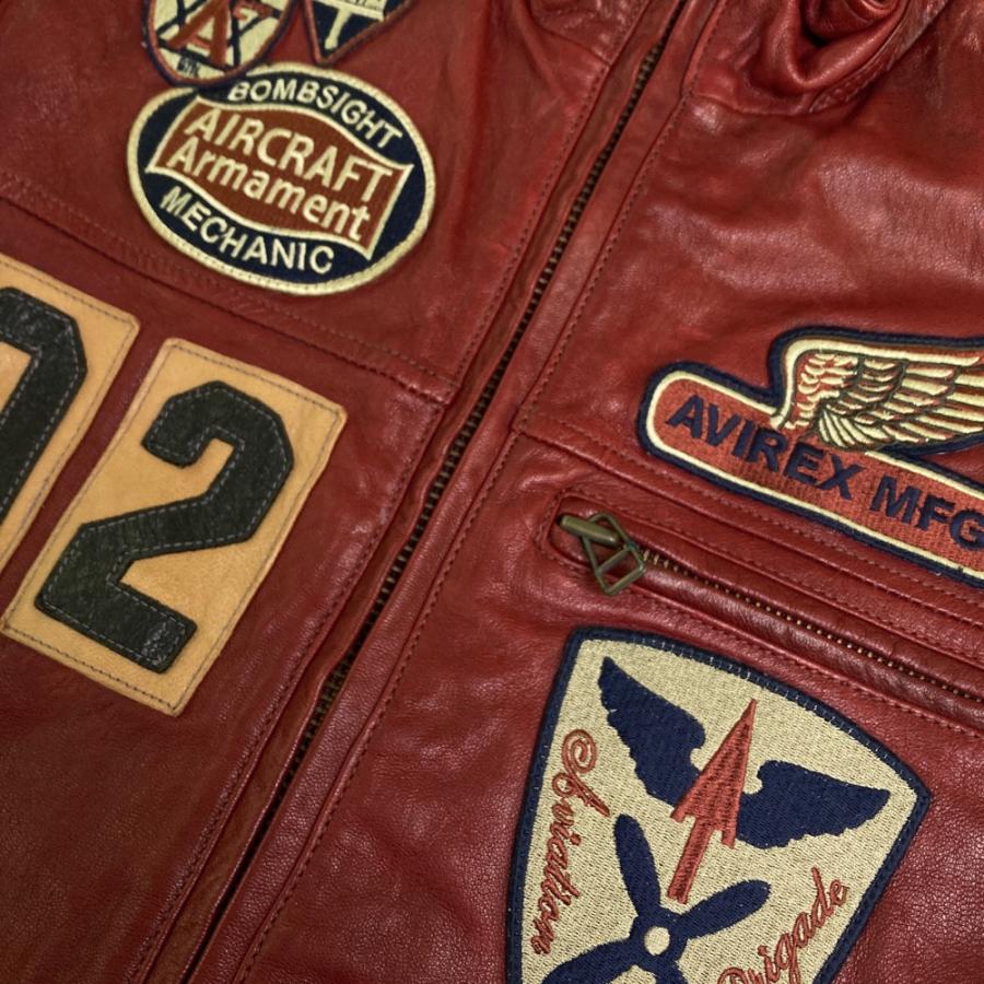 AVIREX アヴィレックス レザージャケット レッド系 M メンズ