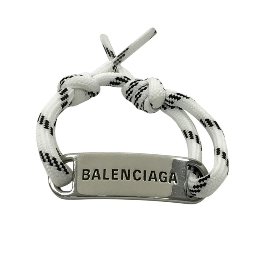 BALENCIAGA バレンシアガ プレート バングル ブレスレット シルバー系