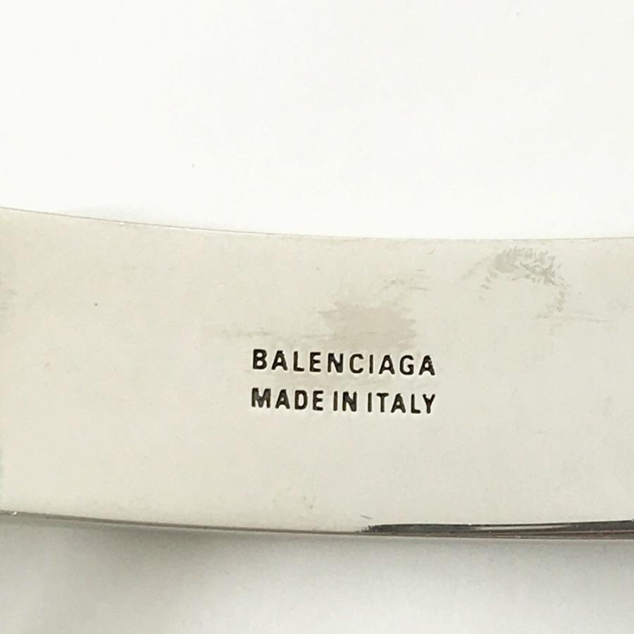 BALENCIAGA バレンシアガ プレート バングル ブレスレット シルバー系