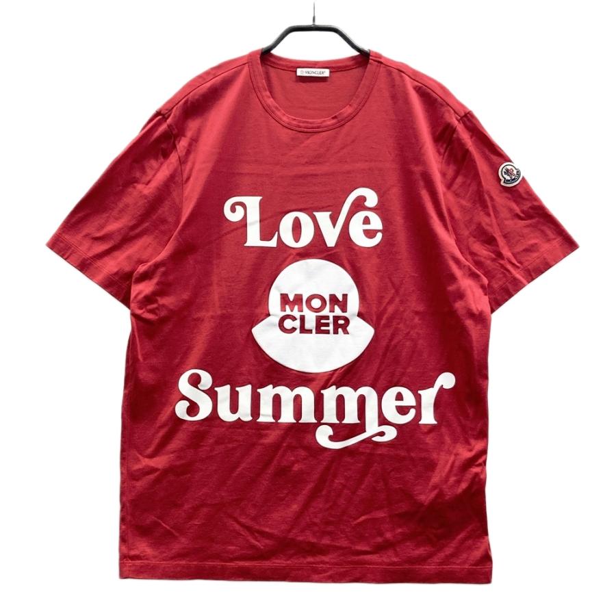 MONCLER（モンクレール） Tシャツ レッド系 M メンズ : ブランド古着