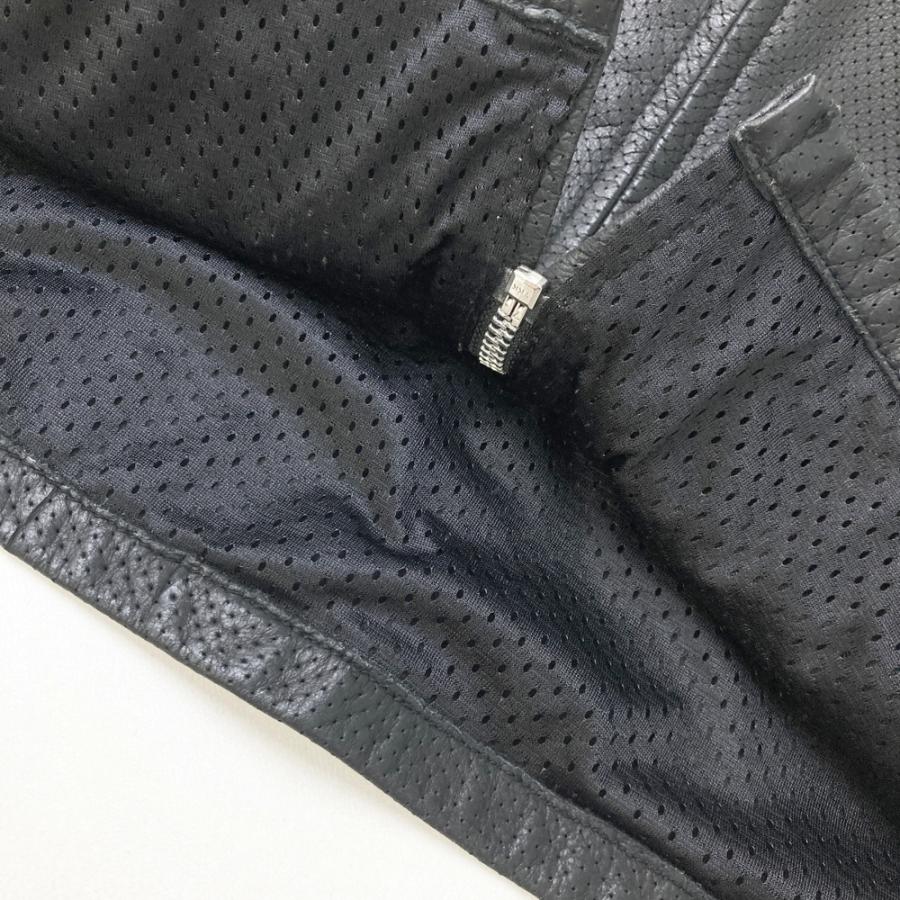 SCHOTT ショット パンチング 半袖レザージャケット ブラック系 L