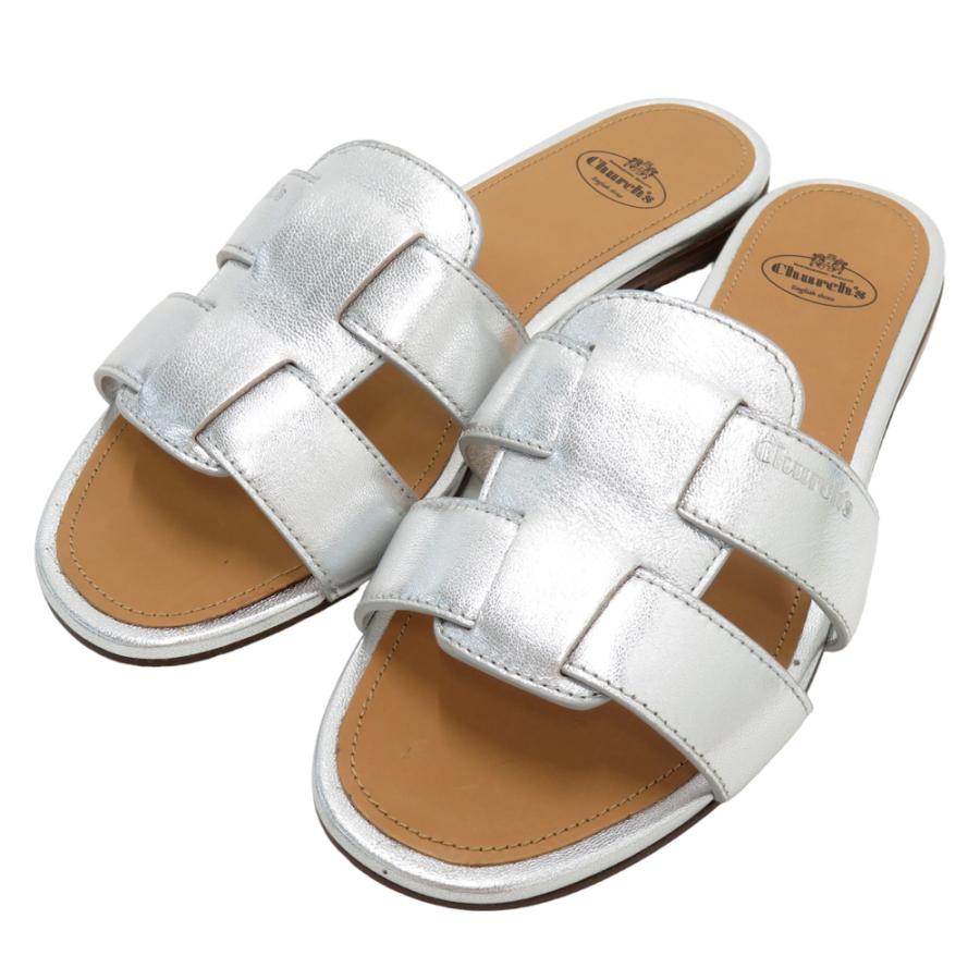 美品】churchs チャーチ サンダル DEE シルバー系 36 レディース 