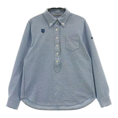 ○★新品未使用　PEARLY GATES　ロゴ 長袖ポロシャツ　5　ネイビー PEARLY GATES（パーリーゲイツ） 長袖ポロシャツ ボタンダウン