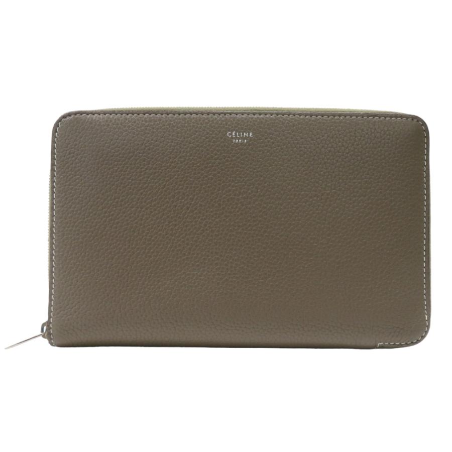 CELINE セリーヌ 財布 ラウンドファスナー グレー系 レディース CELINE セリーヌ 財布 ラウンドファスナー グレー系 レディース