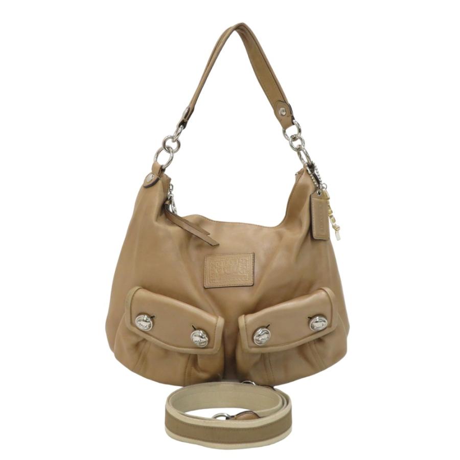 COACH コーチ 16486 ポピー 2WAY ショルダーバッグ レザー ベージュ系 
