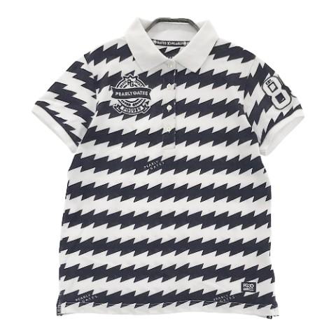 パーリーゲイツ ロゴワッペン コットン100%ポロシャツ（WHT／5） PEARLY GATES（パーリーゲイツ） 30周年/055-9260806 半袖ポロシャツ