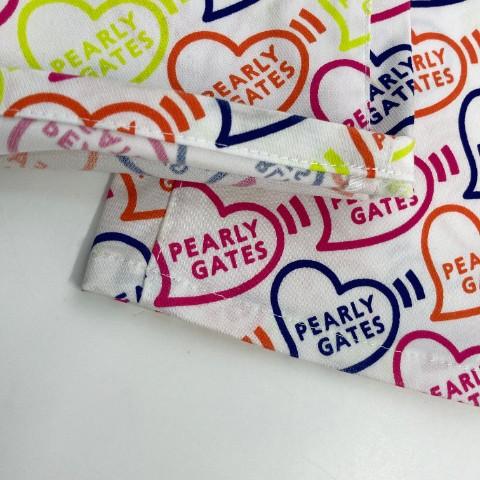 PEARLY GATES パーリーゲイツ 2022年モデル ストレッチパンツ ハート ロゴ 総柄 ホワイト系 0 ゴルフウェア レディースの画像