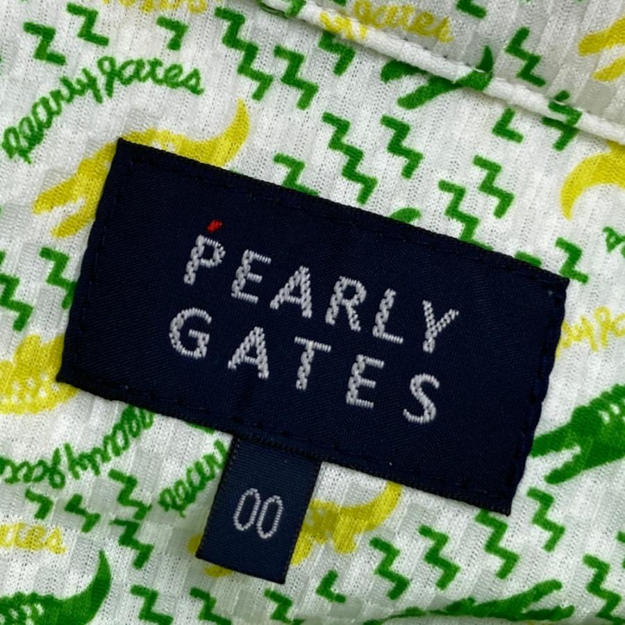 PEARLY GATES ノースリーブシャツ グリーン 総柄 00 PEARLY GATES（パーリーゲイツ） ノースリーブ シャツ ワニ柄 グリーン