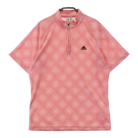 adidas golf アディダスゴルフ 総柄 ハーフジップ シャツ ウェア ADIDAS GOLF アディダスゴルフ 半袖ポロシャツ ハーフジップ 総