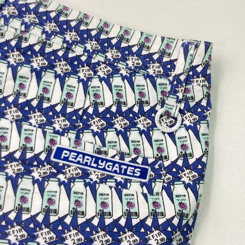 PEARLY GATES パーリーゲイツ  ストレッチパンツ 総柄 ブルー系 2 ゴルフウェア レディースの画像